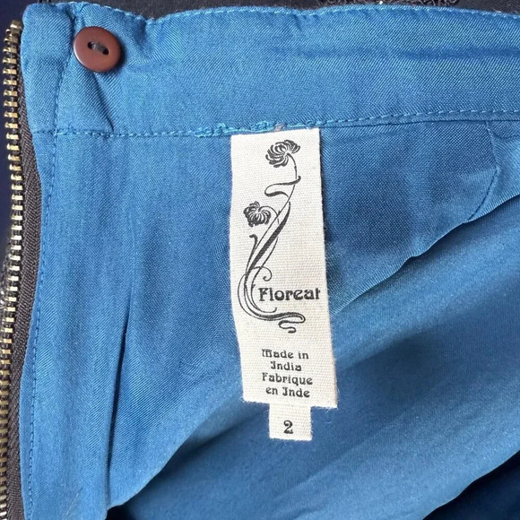 Floreat Tweed Wool Embroidered Bird Pencil Skirt - Anthropologie - Size 2 - Picture 5 of 9